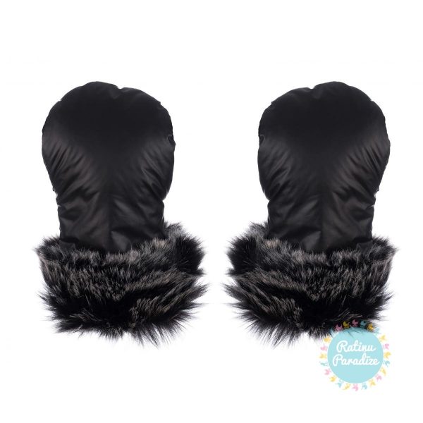 gloves inverno no.1 col black with silver fur 1