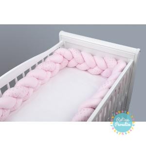 TUTTOLINA Kokvilnas apmalīte bērna gultiņai silver dots light pink