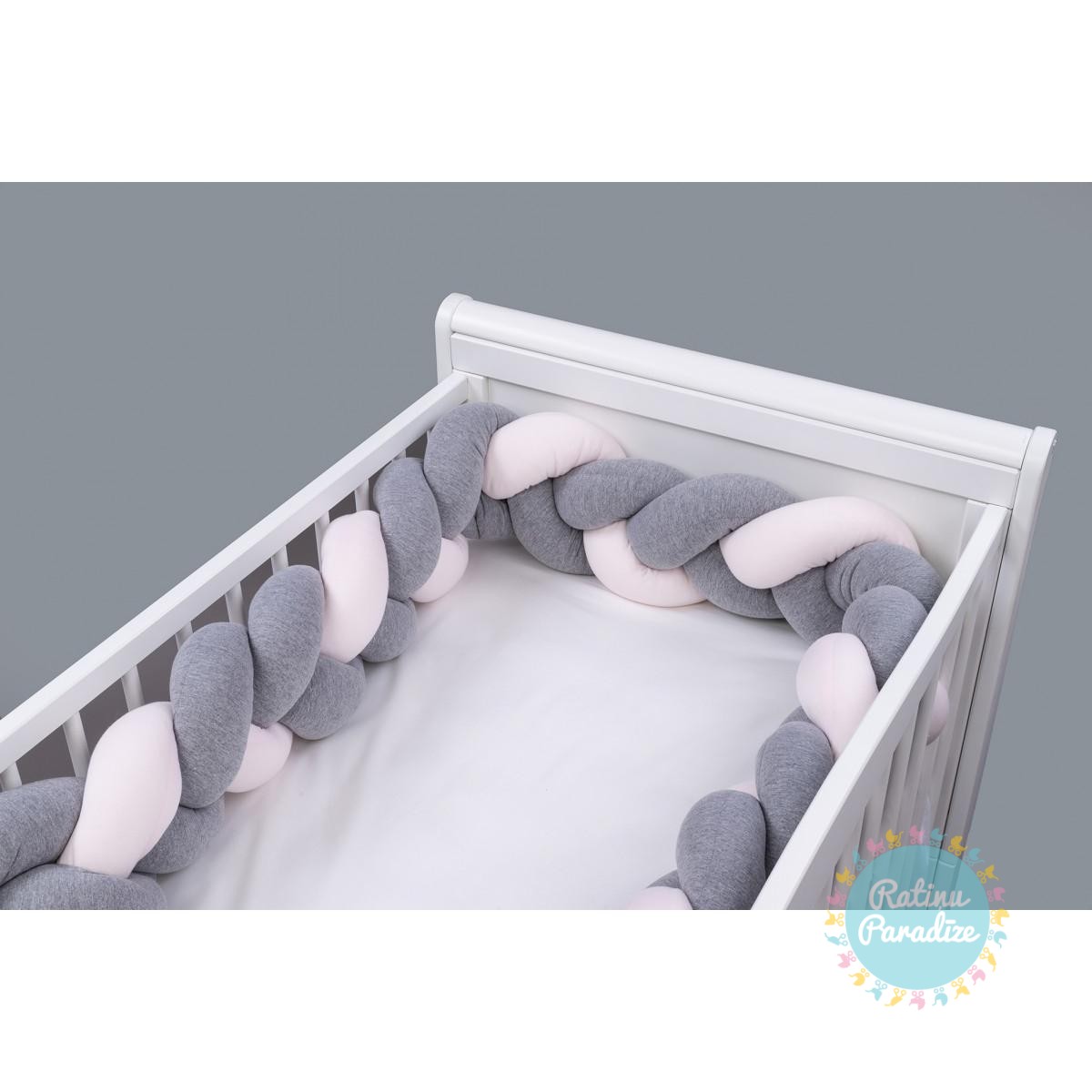 TUTTOLINA Kokvilnas apmalīte bērna gultiņai grey pink