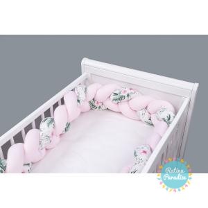 TUTTOLINA Kokvilnas apmalīte bērna gultiņai pink rose