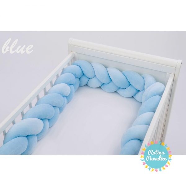 TUTTOLINA-PUER — apmalīte — bērna — gultiņai -exclusive — Velour — blue