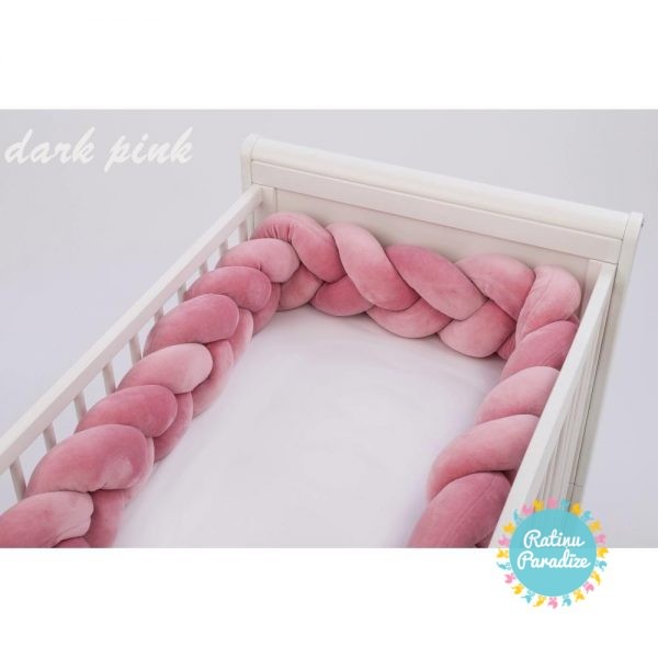 TUTTOLINA-PUER — apmalīte — bērna — gultiņai -exclusive — Velour — dark — pink