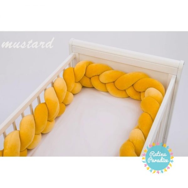 TUTTOLINA-PUER — apmalīte — bērna — gultiņai -exclusive — Velour — mustard