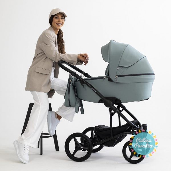 Bērnu-rati-Bebetto-Torino-Tex-05-Grey Blue-Детская коляска-Рига