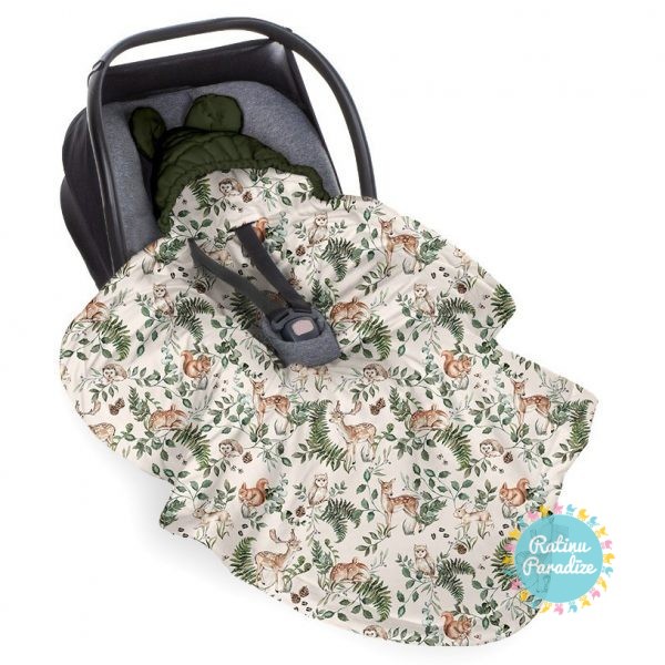 Sedziņa-konverts autokrēsliņām BABYSTEPS — Animals Garden – Winter Moss 10