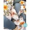 Kokvilnas apmalīte bērna gultiņai PUER exclusive - Flowers gray(5)