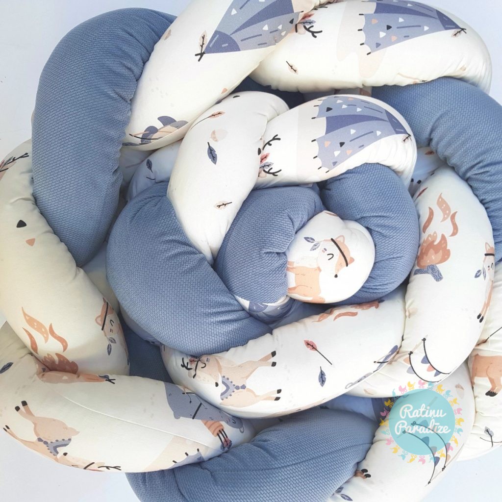Apmalīte bērna gultiņai PUER exclusive – Vigvam blue(3)
