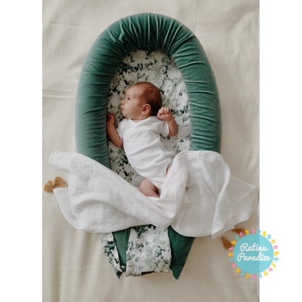 Кокон-гнездышко для новорожденных MAKASZKA Premium – Sage Green (11)