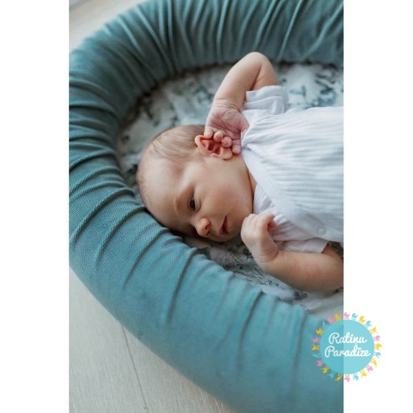 Кокон-гнездышко для новорожденных MAKASZKA Premium — Sage Green (33)
