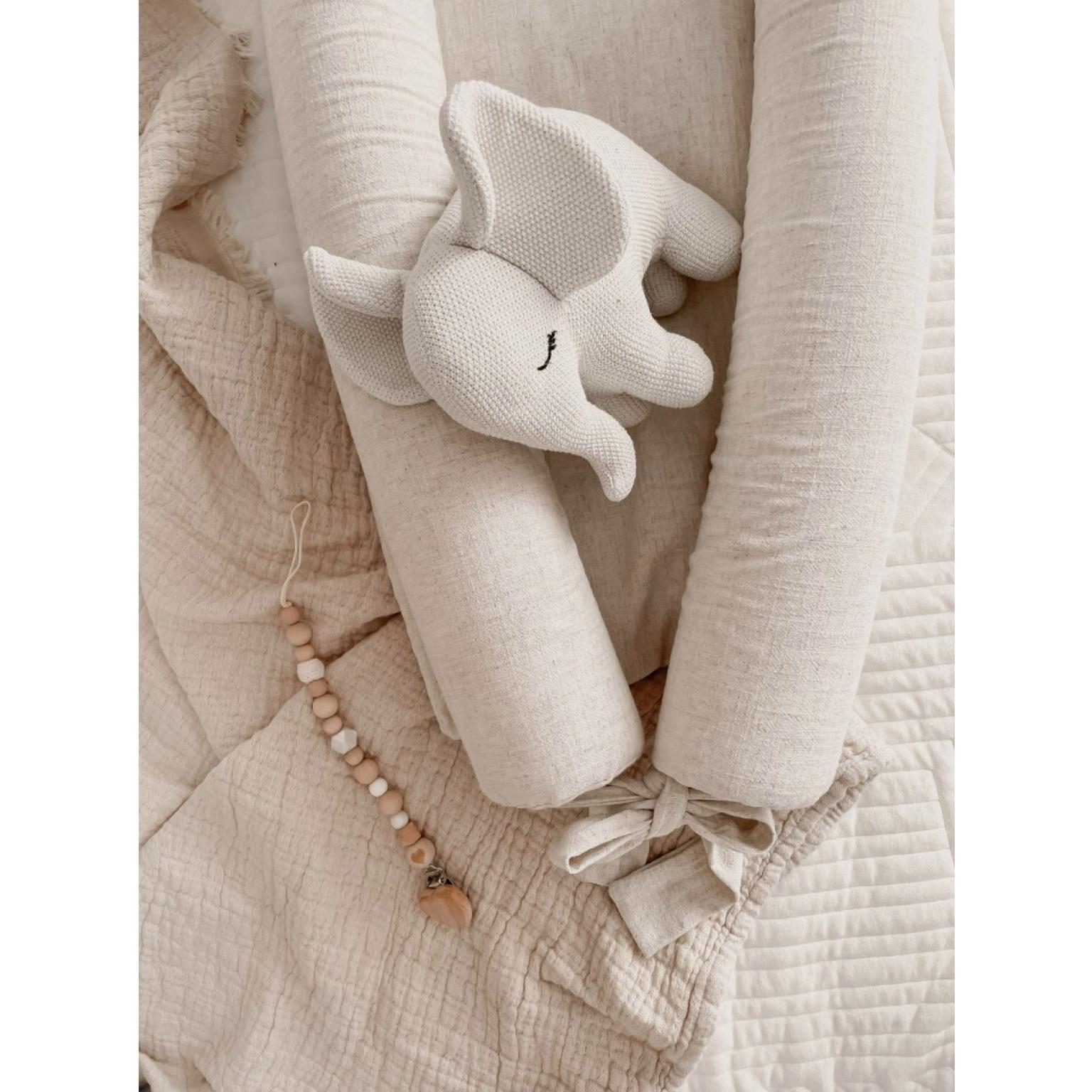 Ligzdiņa-kokons jaundzimušajiem — Linen — Dark Beige (4)