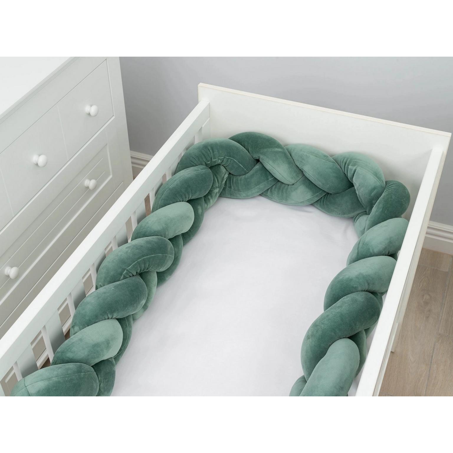 apmalīte bērna gultiņai exclusive velour puer green (1)