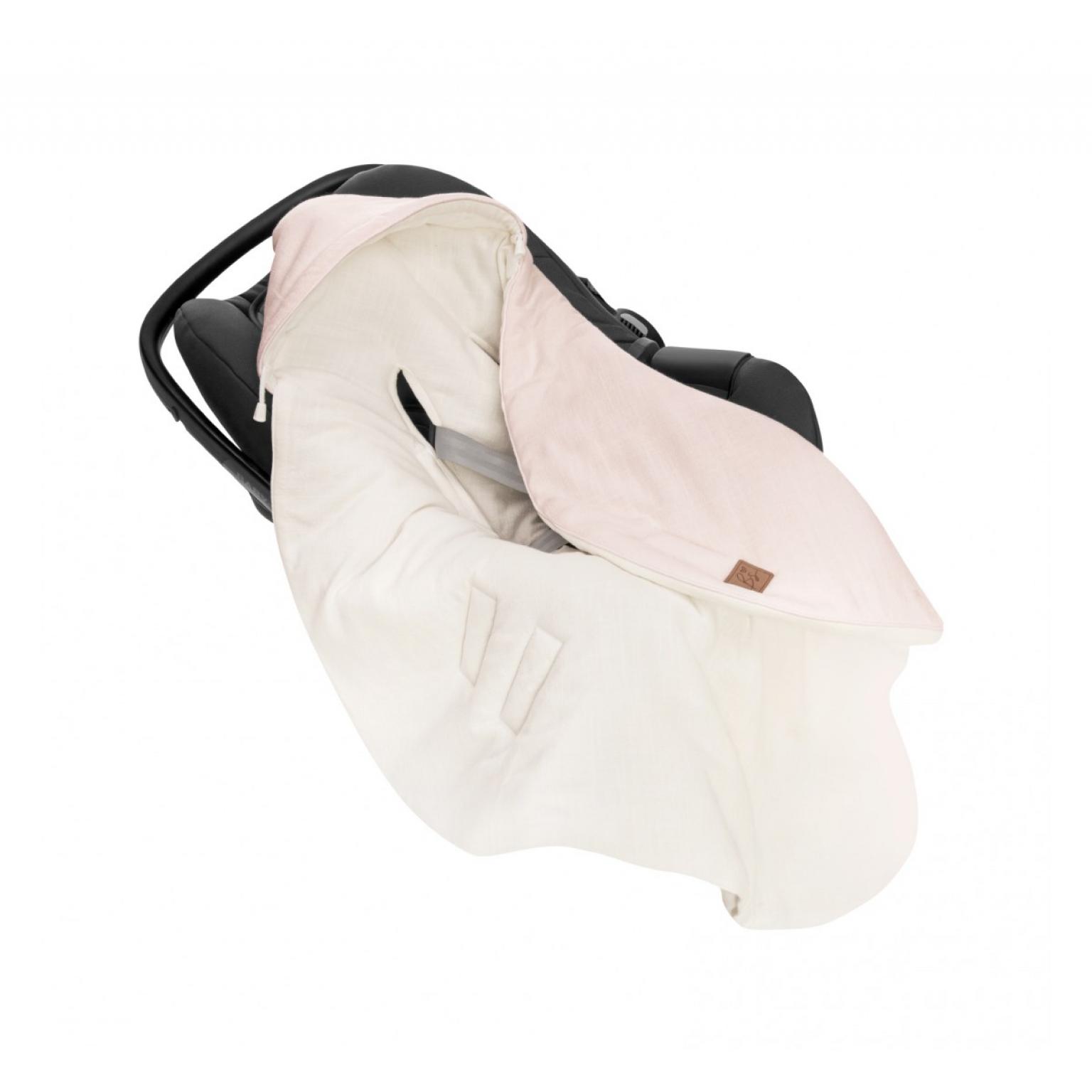 BABYSTEPS sedziņa-konverts autokrēsliņā — Linen – White i Sepia Rose