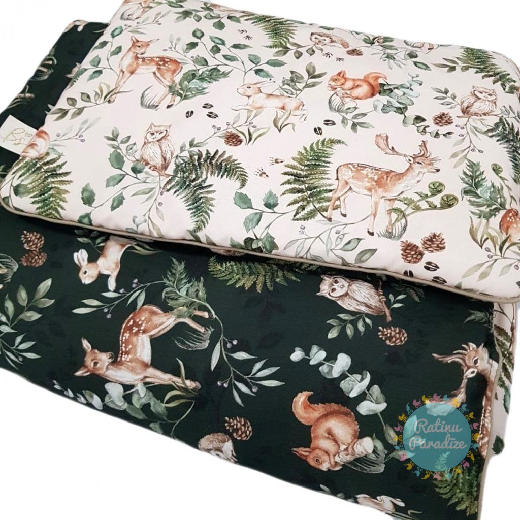 Bērnu gultas veļas komplekts BABYSTEPS no 2 daļam 75×100см — Animals garden (1)