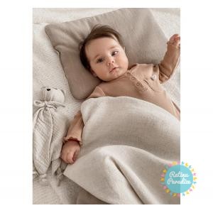 BABYSTEPS bērnu gultas veļas komplekts divpusējs 135×100 см , 2 daļas - Linen - Natural i Dark Beige 2