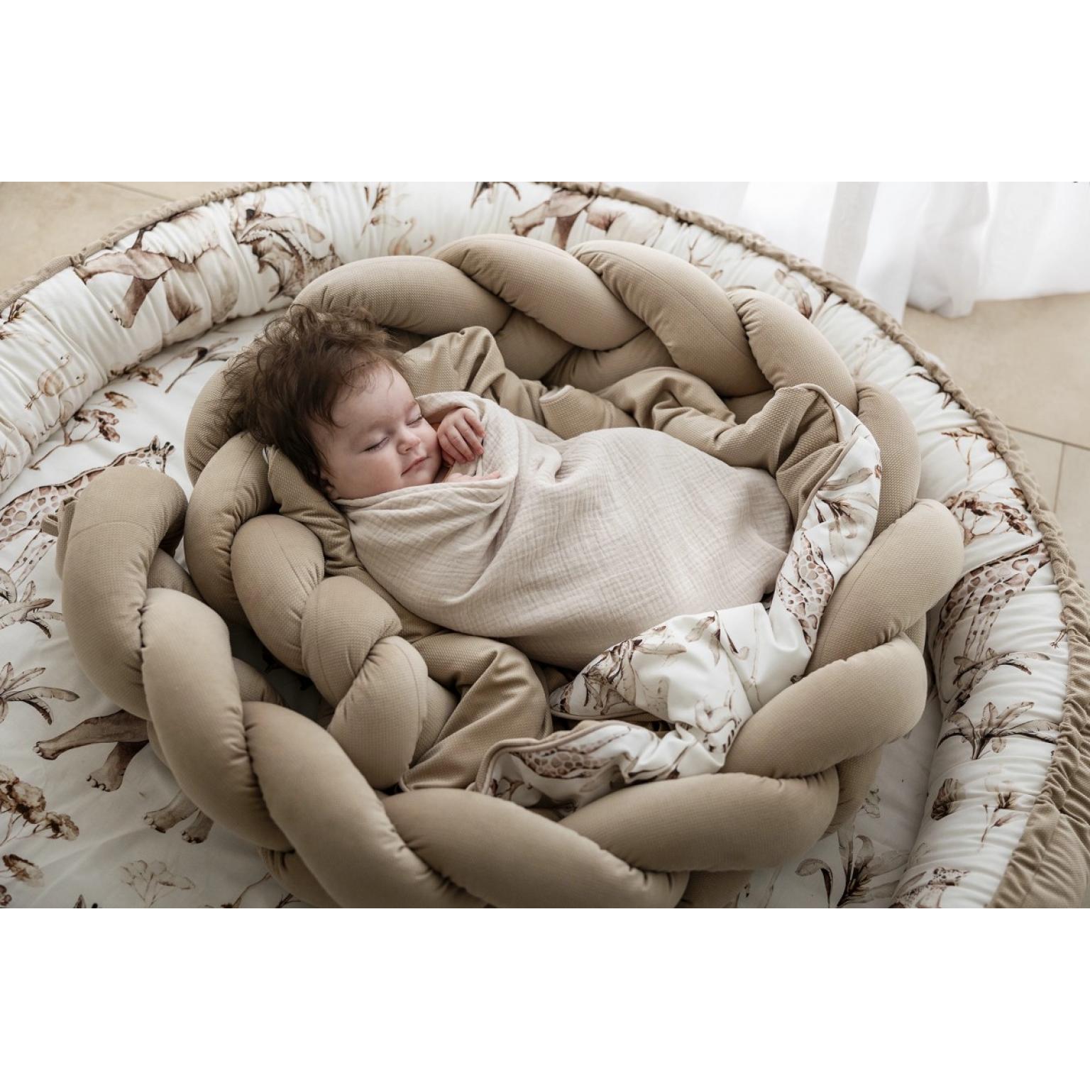Apmale “bizīte” bērnu gultiņai PUER (210 cm) — Savanna Velvet, beige-(8)