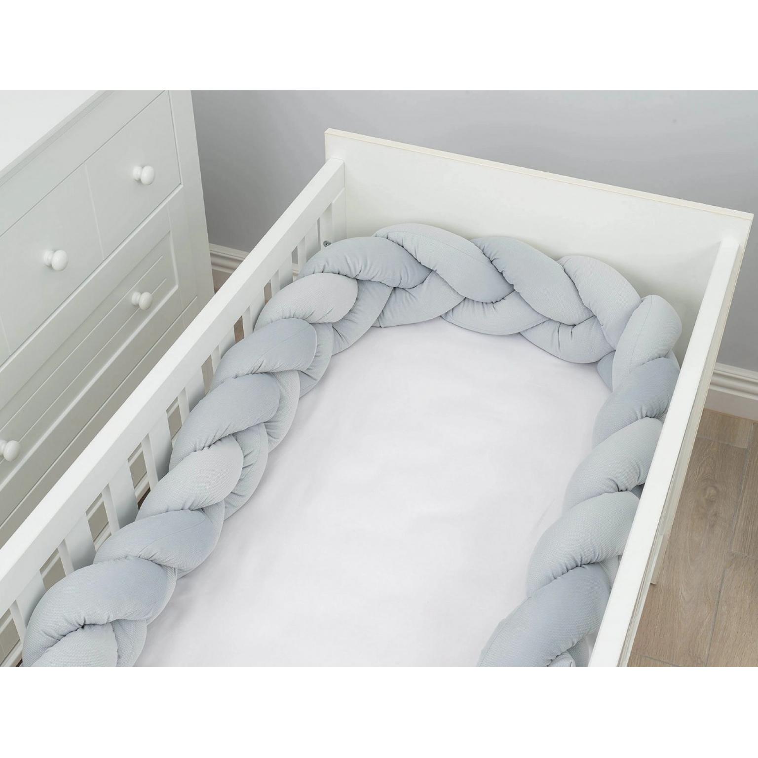 apmalīte bērna gultiņai exclusive velvet puer light grey (1)