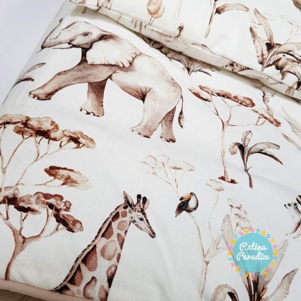 bērnu gultas veļas komplekts puer no 7 daļām 135×100см360см — savanna (7)