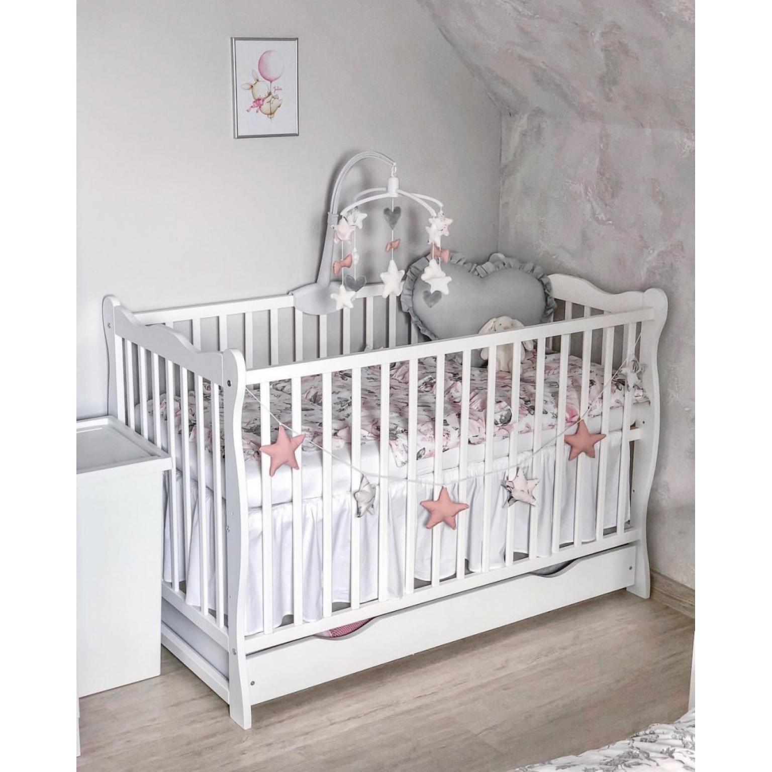Bērnu gultiņa ar atvilktni BOBAS JULIA 120X60 CM — White (3) ratiņu paradīze