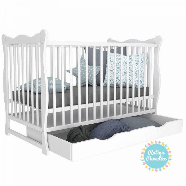 Bērnu gultiņa ar atvilktni BOBAS JULIA 120X60 CM — White